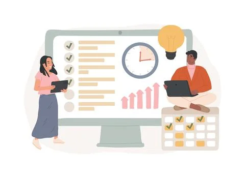 Project planning isolated concept vector illustration. Ilustración de archivo