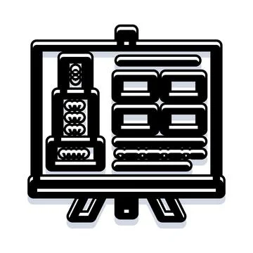 Project planning presentation board with data infographics Stock Illustration