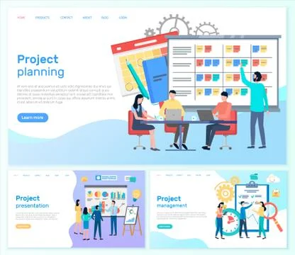 Project Planning Presentation, Management Vector Stock Illustration