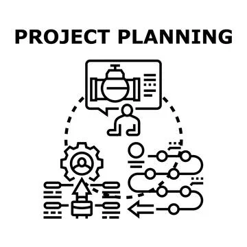 Project planning process development illustration Stock Illustration