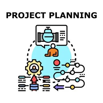 Project planning process development illustration Stock Illustration