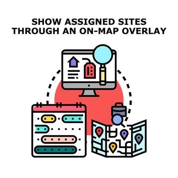 Project planning showing calendar map and computer 스톡 일러스트