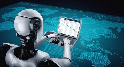 Project planning software for modish business project management Stockillustratie