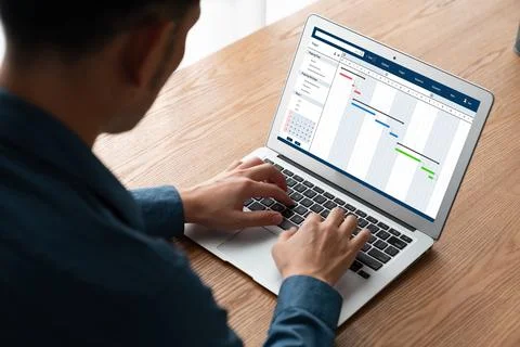 Project planning software for modish business project management Stock Photos