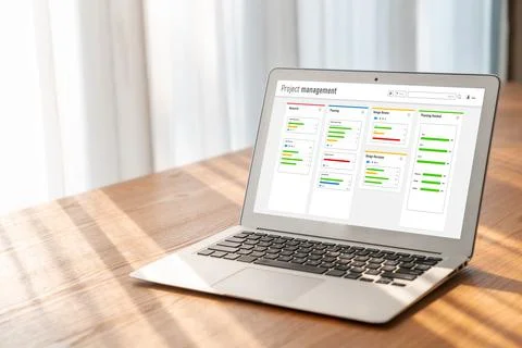 Project planning software for modish business project management Foto stock