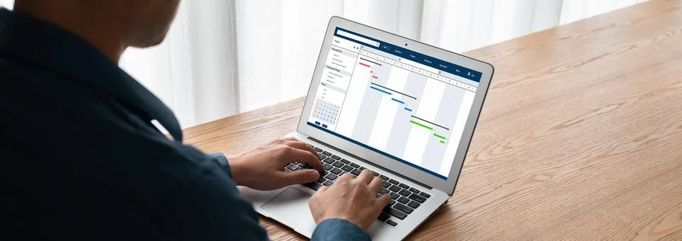 Project planning software for modish business project management Stock Photos