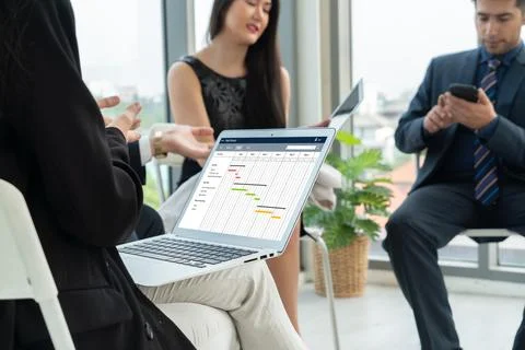 Project planning software for modish business project management Stock Photos