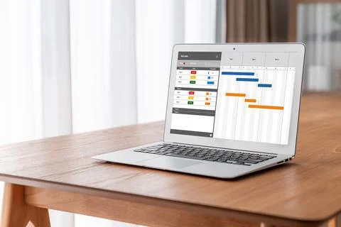 Project planning software for modish business project management Stock Photos
