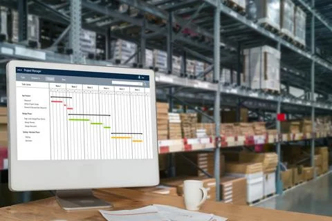 Project planning software for modish business project management Foto stock