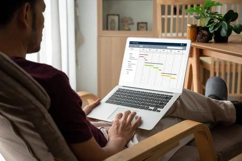 Project planning software for modish business project management Stock Photos