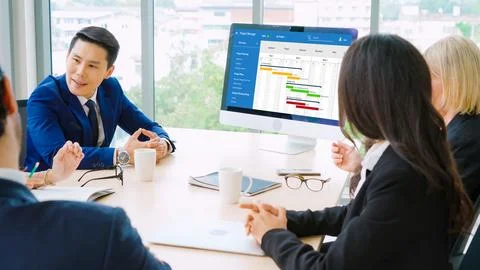 Project planning software for modish business project management Stock Photos