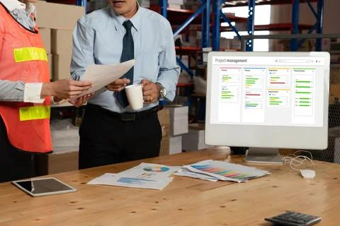 Project planning software for modish business project management Foto stock
