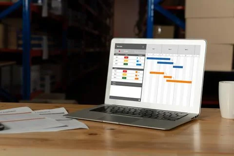 Project planning software for modish business project management 스톡 사진