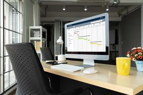 Project planning software for modish business project management Stock Photos