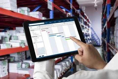 Project planning software for modish business project management Stock Photos
