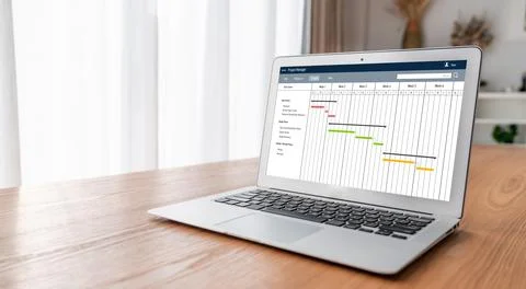 Project planning software for modish business project management Foto stock