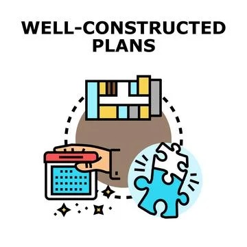 Project planning, strategy, and problem solving blueprint Stock Illustration