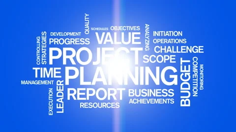 Project Planning Word Tag Cloud Animation,work team teamwork,market research. Stock-Footage 105588377