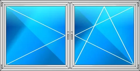 Project. Plastic window. House. Illustration