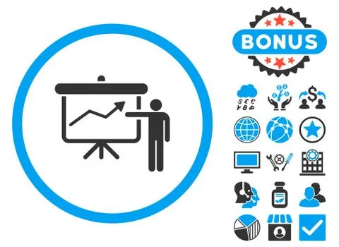Project Presentation Flat Vector Icon with Bonus イラスト素材