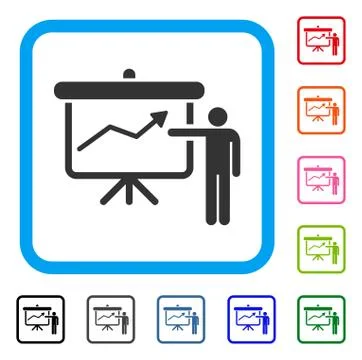 Project Presentation Framed Icon 스톡 일러스트