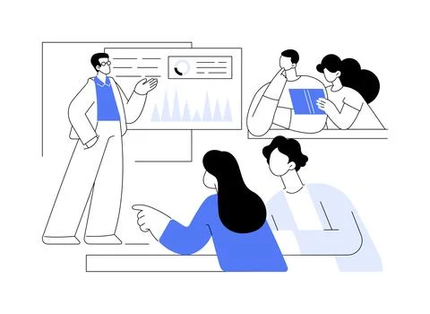 Project presentation isolated cartoon vector illustrations. Ilustración de archivo