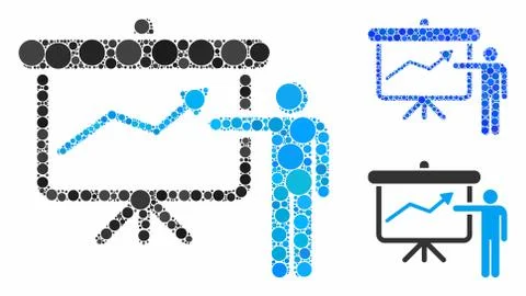 Project presentation Mosaic Icon of Circles 스톡 일러스트