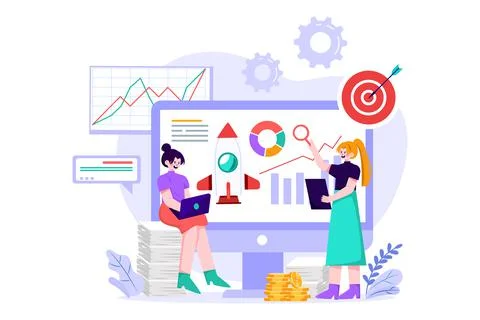 Project presentation regarding development Stock Illustration