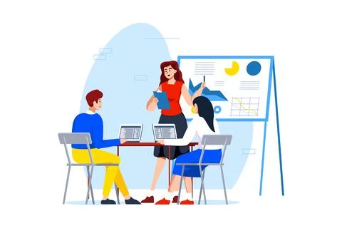 Project presentation regarding development Stock Illustration