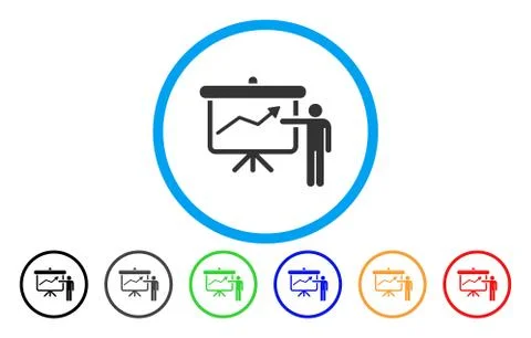 Project Presentation Rounded Icon Illustrazione stock