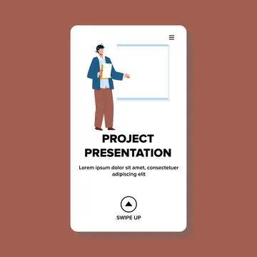 Project Presentation Talking Presenter Vector Stock Illustration