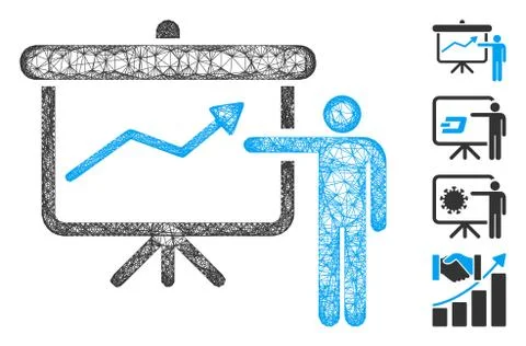Project Presentation Web Vector Mesh Illustration 스톡 일러스트