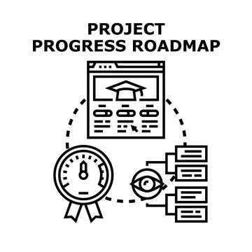 Project progress timeline development roadmap concept Stock Illustration