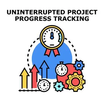 Project progress tracking dashboard with continuous development Stock Illustration