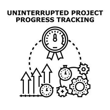 Project progress tracking dashboard with continuous development Stock Illustration