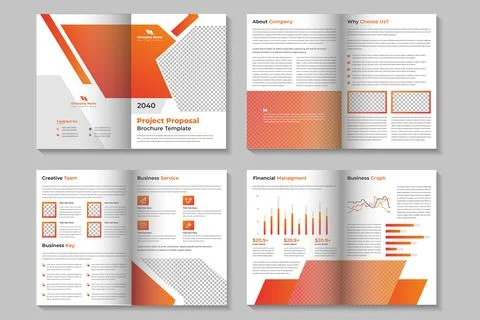 Project Proposal brochure template design and Business Proposal layout desi.. Stock Illustration