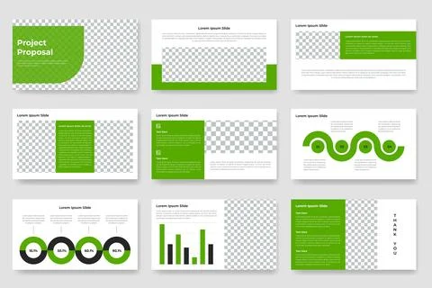 Project proposal powerpoint presentation slides template and business slids.. Stock Illustration