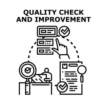 Project quality check and improvement process Stock Illustration