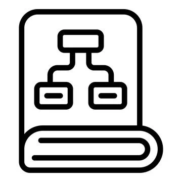 Project realization icon, outline style Stock Illustration