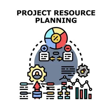 Project resource planning allocating tasks and managing budget Stock Illustration