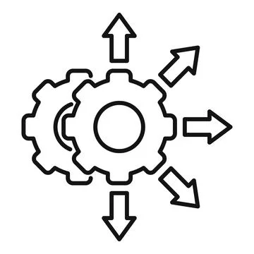 Project restructuring icon, outline style Illustrazione stock