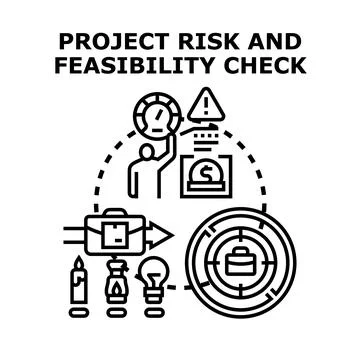 Project risk management and feasibility checking process イラスト素材