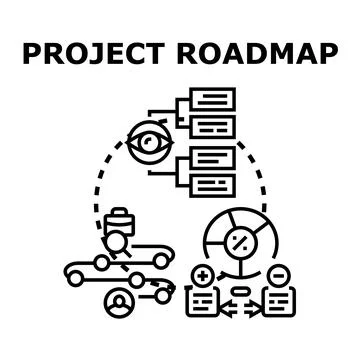 Project roadmap icon planning developing business strategy Stock Illustration