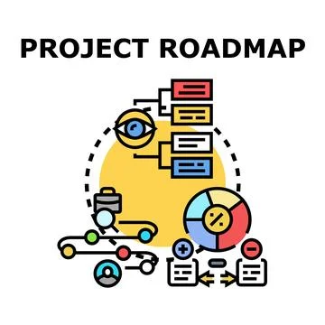 Project roadmap icon planning developing business strategy Stock Illustration