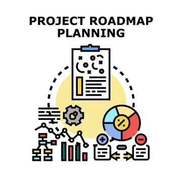 Project roadmap planning concept for business development Illustrazione stock