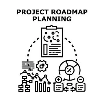 Project roadmap planning concept for business development Stock Illustration