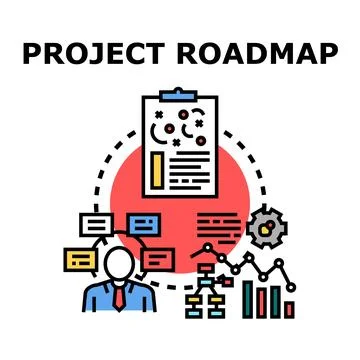 Project roadmap planning future business strategy development Stock Illustration