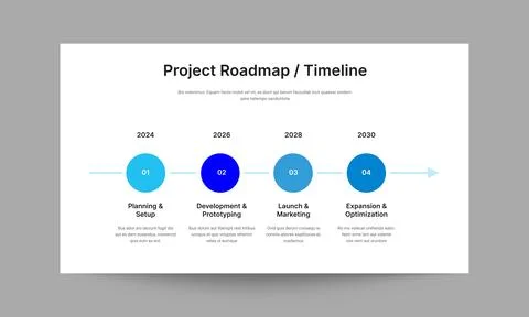 Project Roadmap Timeline Slide Presentation Template Business Milestone Inf.. Stock Illustration