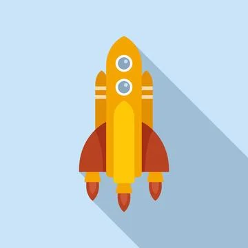 Project rocket icon flat vector. Space launch Stock Illustration