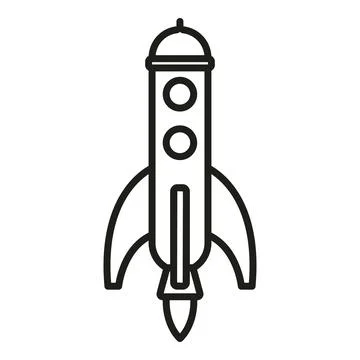Project rocket icon outline vector. Space launch Stock Illustration